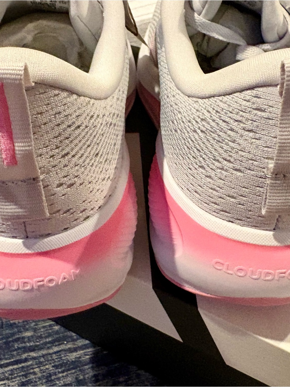 adidas Women’s White & Pink Cushion Run Sneakers - Picture 4 of 5